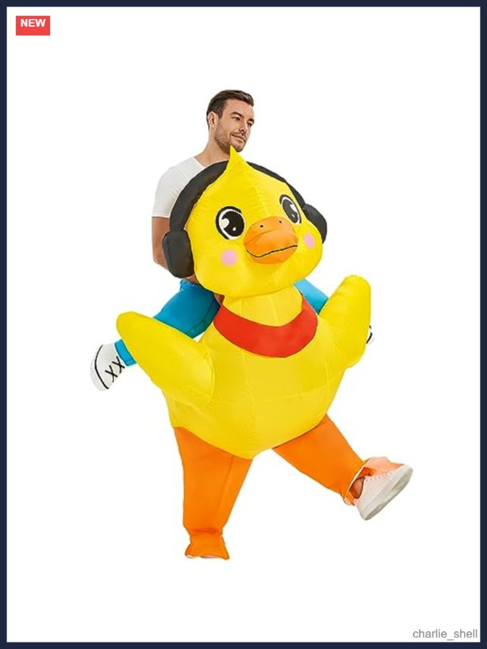 Inflatable Duck Costume Adult Ride On Blow Up Suit Halloween Party